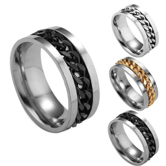 Stainless Steel Spinner Ring Beer Corkscrew Artifact Fashion Simple Heterosexual Rings Casual Men And Women Jewelry Bague Femme - Here2Save