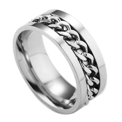 Stainless Steel Spinner Ring Beer Corkscrew Artifact Fashion Simple Heterosexual Rings Casual Men And Women Jewelry Bague Femme - Here2Save