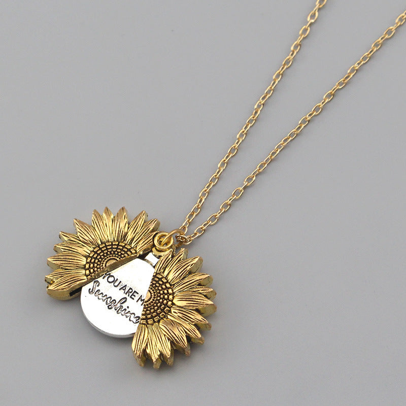 You Are My Sunshine Sunflower Necklace Women Men - Here2Save