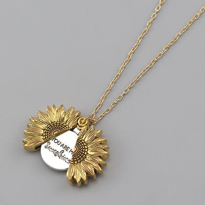 You Are My Sunshine Sunflower Necklace Women Men - Here2Save