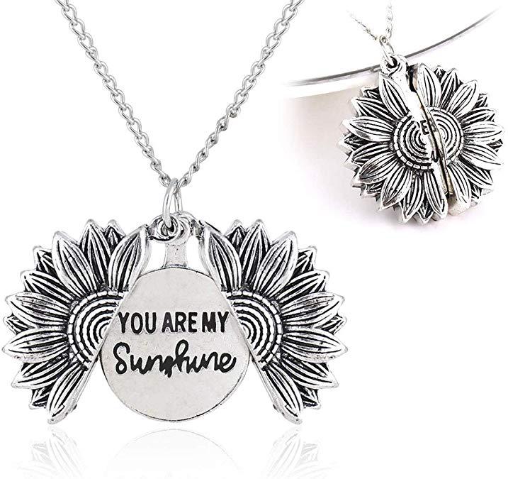 You Are My Sunshine Sunflower Necklace Women Men - Here2Save