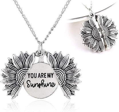 You Are My Sunshine Sunflower Necklace Women Men - Here2Save