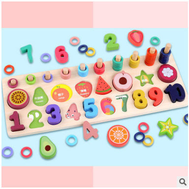 Children's fruit logarithmic board puzzle building blocks