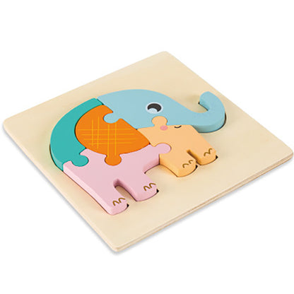 Cartoon three dimensional animal puzzle