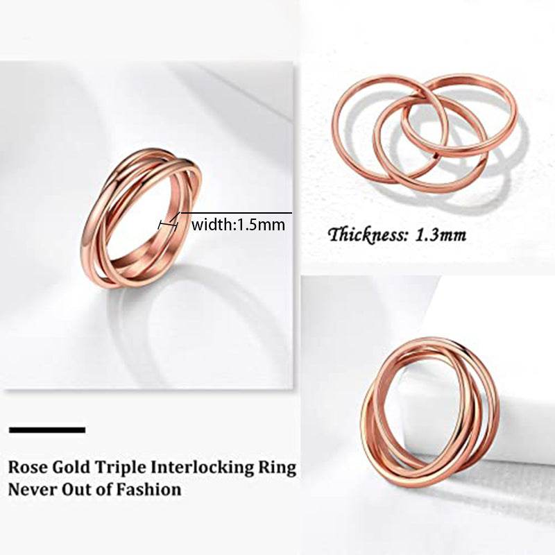 Three-ring Rotating Ring For Couple Creative Personalized Anxiety Relief Rings Women Geometric Jewelry - Here2Save