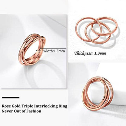 Three-ring Rotating Ring For Couple Creative Personalized Anxiety Relief Rings Women Geometric Jewelry - Here2Save