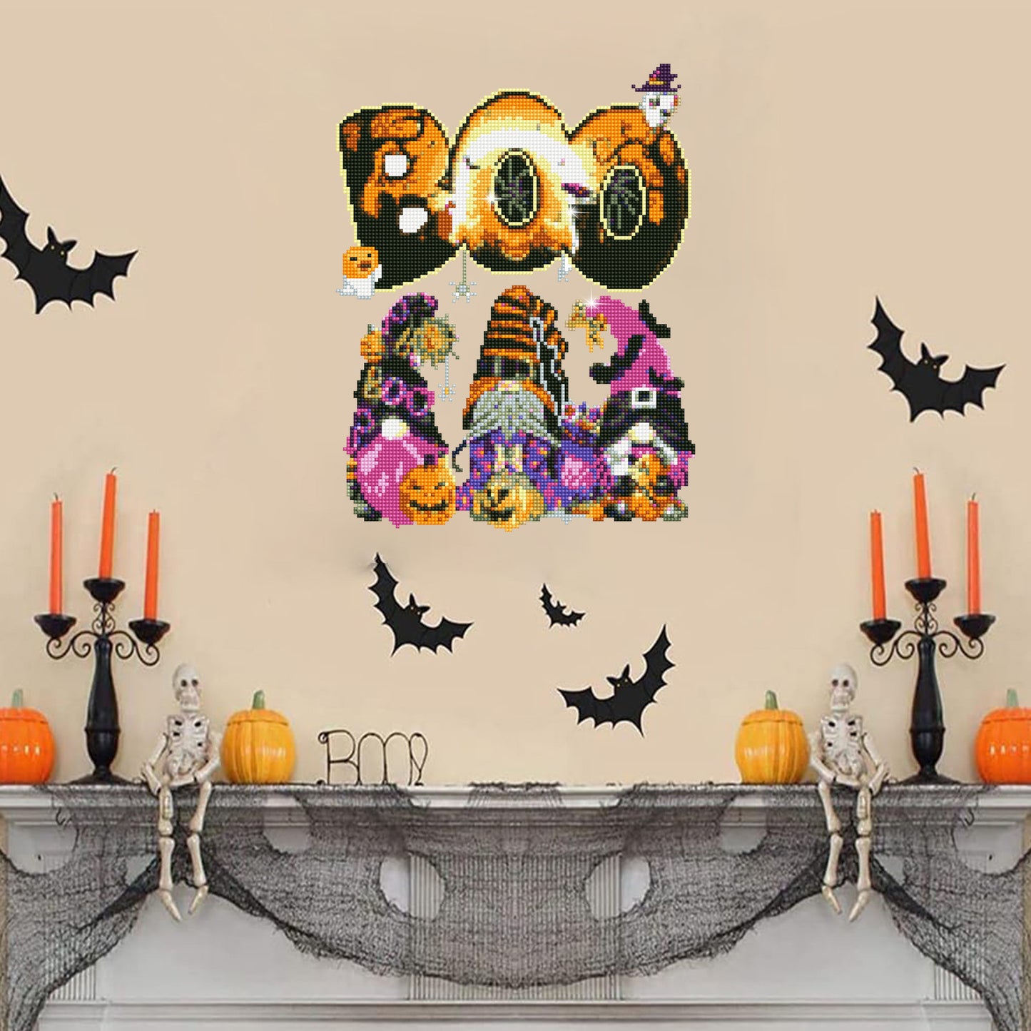 Cartoon Halloween Round Diamond Sticker