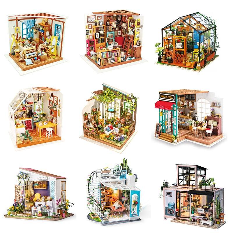 Robotime DIY Wooden Miniature Dollhouse 1 24 Handmade Doll House Model Building Kits Toys For Children Adult Drop Shipping - Here2Save