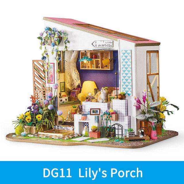 Robotime DIY Wooden Miniature Dollhouse 1 24 Handmade Doll House Model Building Kits Toys For Children Adult Drop Shipping - Here2Save