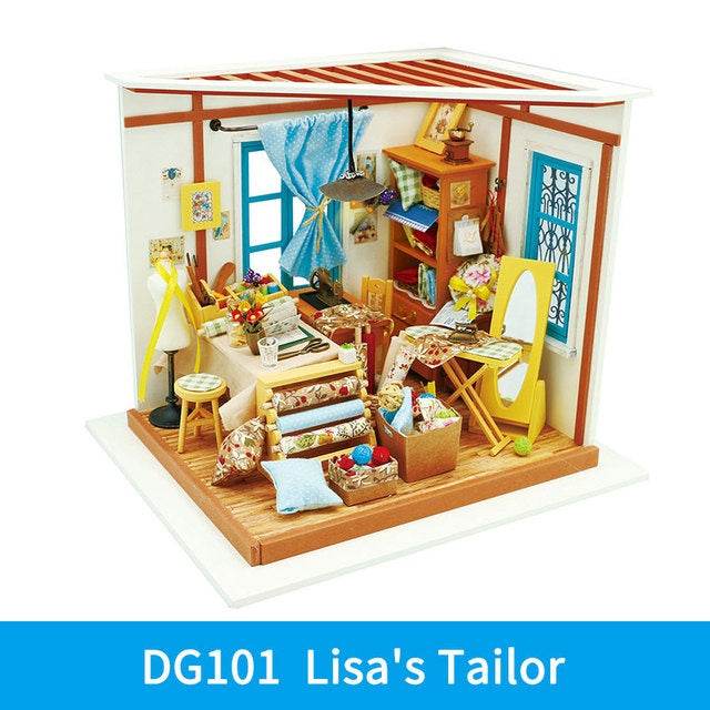 Robotime DIY Wooden Miniature Dollhouse 1 24 Handmade Doll House Model Building Kits Toys For Children Adult Drop Shipping - Here2Save