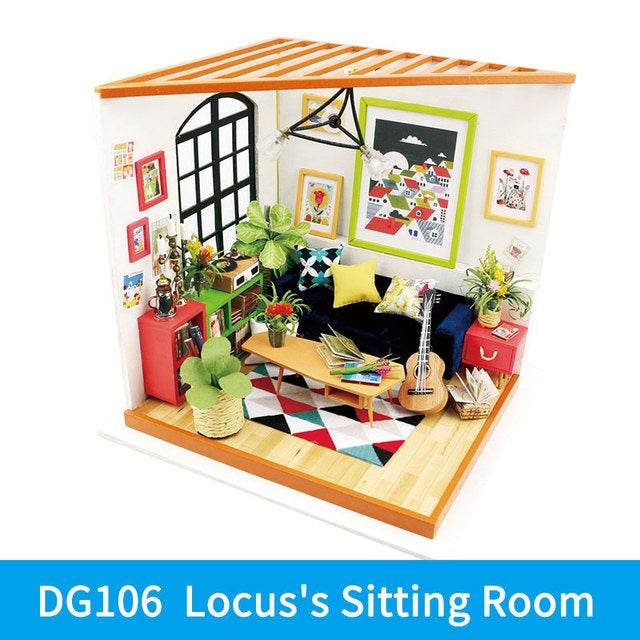 Robotime DIY Wooden Miniature Dollhouse 1 24 Handmade Doll House Model Building Kits Toys For Children Adult Drop Shipping - Here2Save