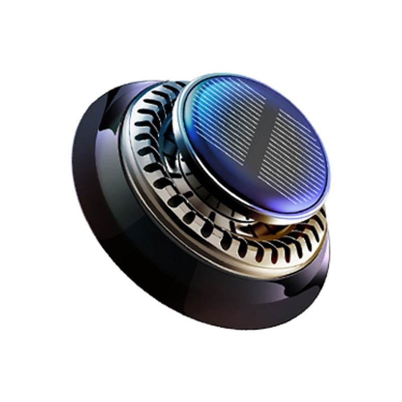 Portable Kinetic Car Air Freshener Solar Powered Double Ring Rotating Air Cleaner Perfume Fragrance Diffuser - Here2Save