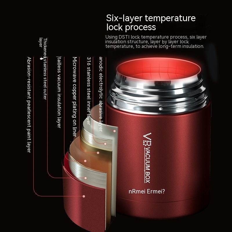 Stainless Steel Extra Long Insulation Lunch Box Bucket Simple - Here2Save