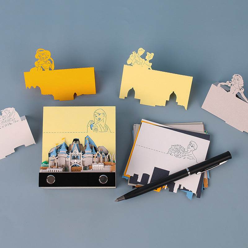 Three-dimensional Note Paper Carving Model Fairy Tale Castle Art - Here2Save