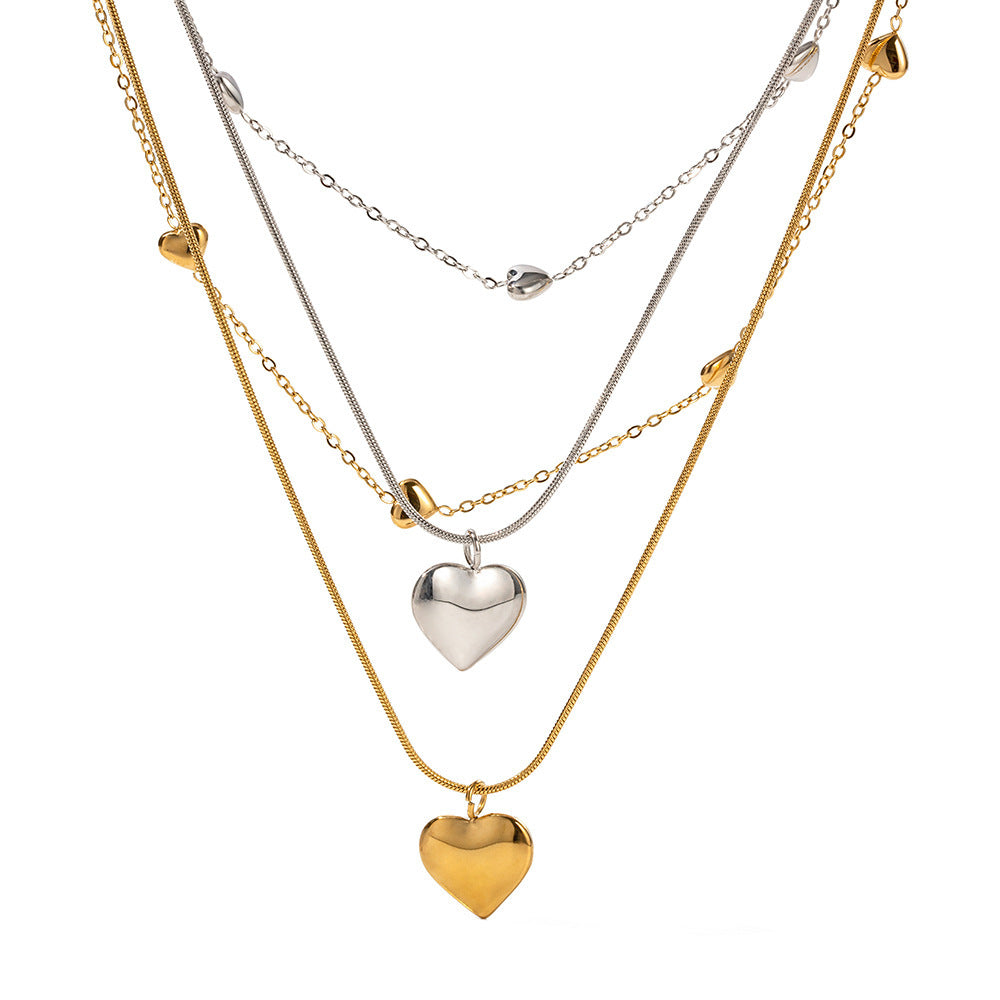 Love Double-layer Necklace 18K Gold-plated Collarbone Necklace