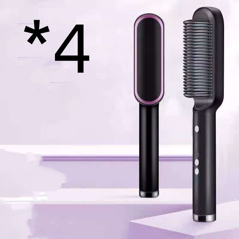 New 2 In 1 Hair Straightener Hot Comb Negative Ion Curling Tong Dual-purpose Electric Hair Brush - Here2Save