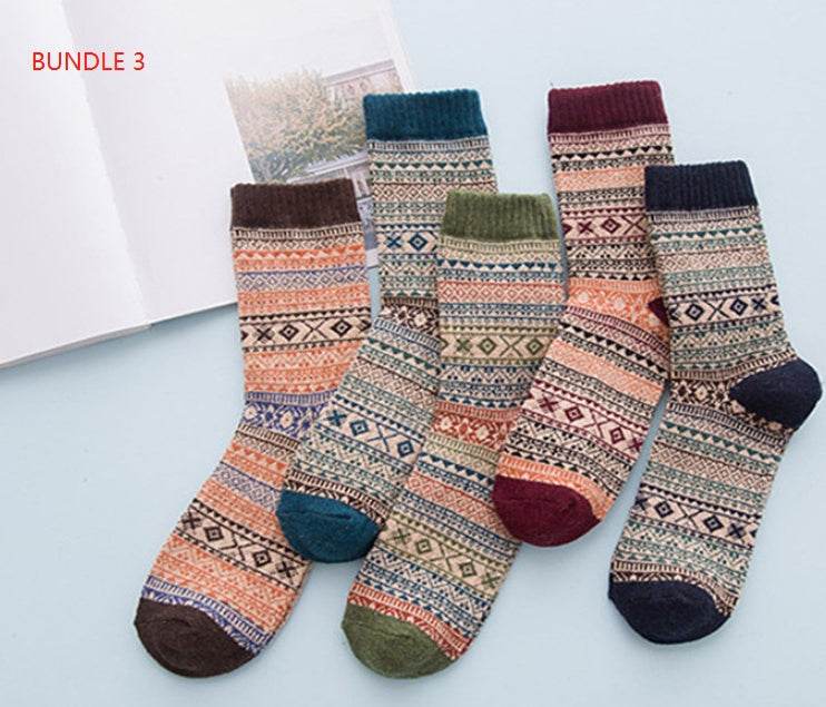 Winter Thick Warm Stripe Wool Socks Casual Sock Business Socks - Here2Save