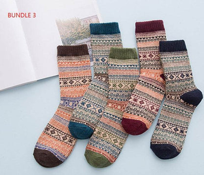 Winter Thick Warm Stripe Wool Socks Casual Sock Business Socks - Here2Save