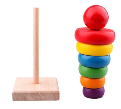 Children's educational wooden toys Rainbow Tower Jenga Stacks high