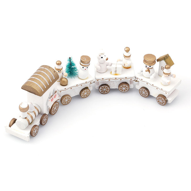 4pcs Mini Wood Train Toys