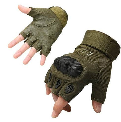 Tactical Gloves Army Military Men Gym Fitness Riding Half Finger Rubber Knuckle Protective Gear Male Tactical Gloves - Here2Save