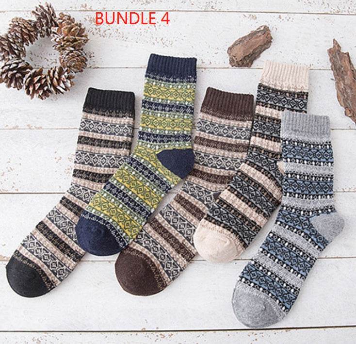 Winter Thick Warm Stripe Wool Socks Casual Sock Business Socks - Here2Save