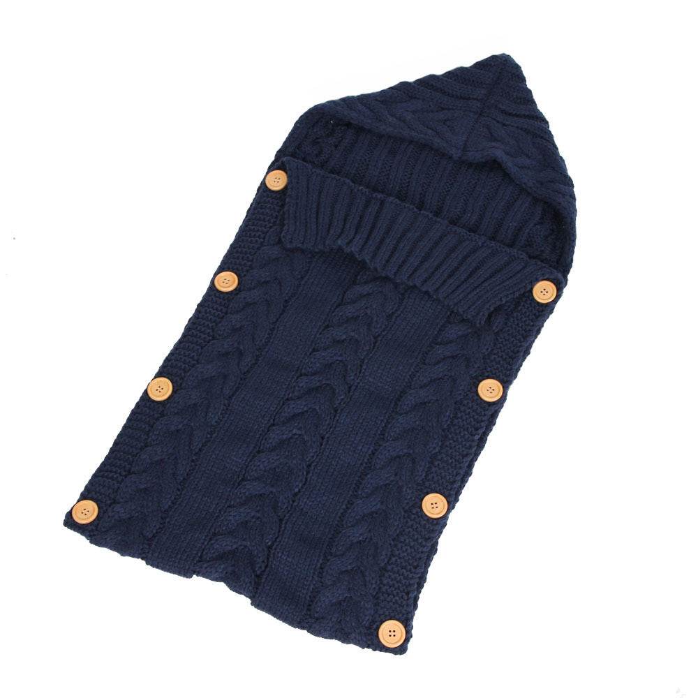 New Autumn Winter Newborn Baby Boy Girl Knit Sleeping Bag Clothes Infant Baby Pure Color Hold Blanket - Here2Save