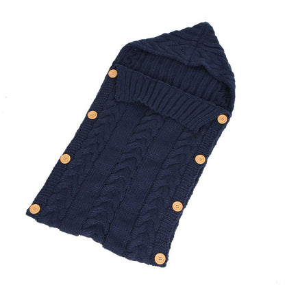 New Autumn Winter Newborn Baby Boy Girl Knit Sleeping Bag Clothes Infant Baby Pure Color Hold Blanket - Here2Save