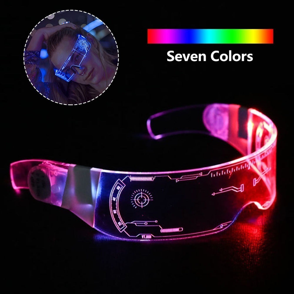 LED Luminous Glasses Party Bar Disco Punk Glasses Futuristic Style Festival Goggles Decoration Gifts - Here2Save