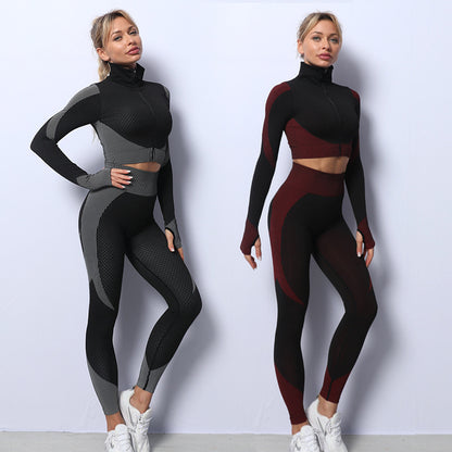 3PCS Yoga Set Seamless Sport Set Women Gym Clothing Leggings Women Crop Top Sports Bra Women Fitness Gym Set Womens Outfits Tracksuit - Here2Save