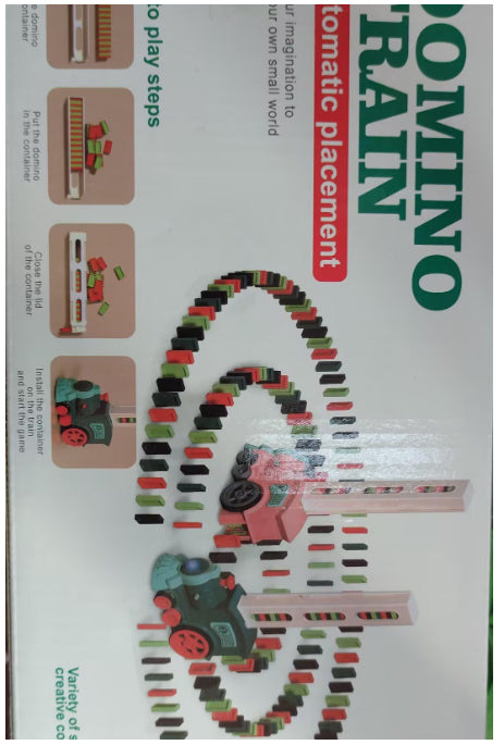 Domino Train Toys Baby Toys Car Puzzle Automatic Release Licensing Electric Building Blocks Train Toy - Here2Save