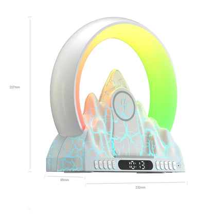 Colorful Flame Mountain Wireless Charging Alarm Clock