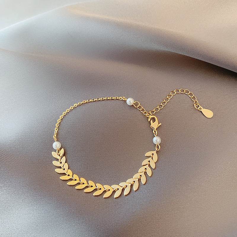 Special-interest Design Wheat Pearl Necklace Earring Bracelet Set - Here2Save