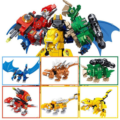 Dinosaur Building Blocks Assembled Toy Model Morphing Robot Puzzle Children's Boy Gift