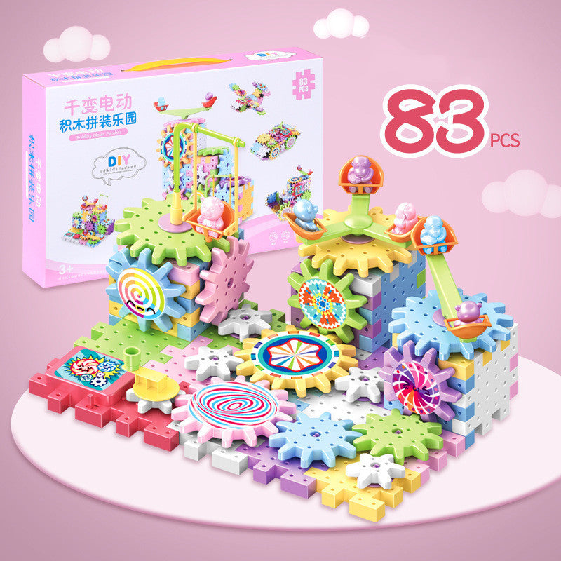 Variety Of Electric Building Blocks Inserting Puzzle Large Particles Puzzle Set 3-6 Years Old