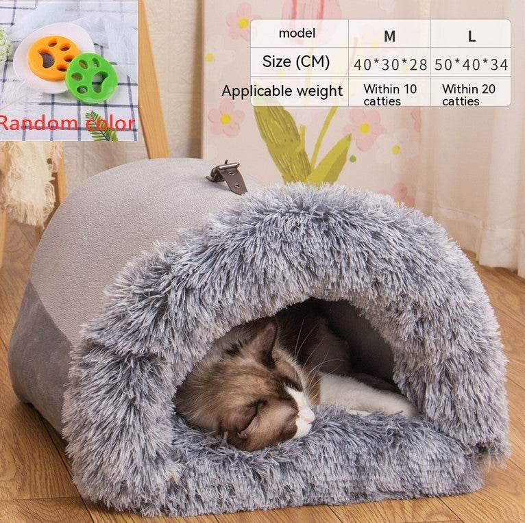 New Splice Portable Pet Nest Portable Autumn And Winter Warm Dog Nest Moisture-proof Long Fur Cat Nest Cross Border Pet Nest - Here2Save