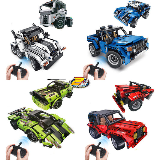 Assembled Small Particle Building Block Toy Car Model