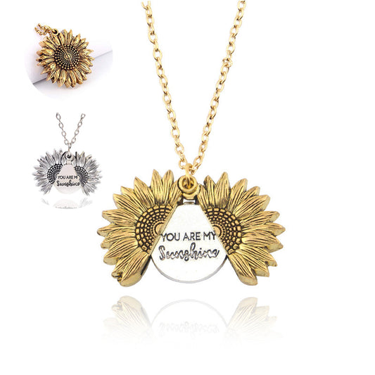 You Are My Sunshine Sunflower Necklace Women Men - Here2Save