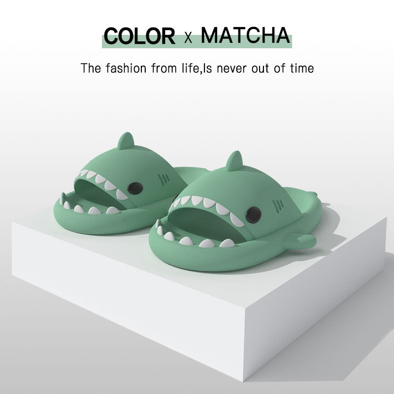 Adult's Slippers Indoor Outdoor Funny Shark Cartoon - Here2Save