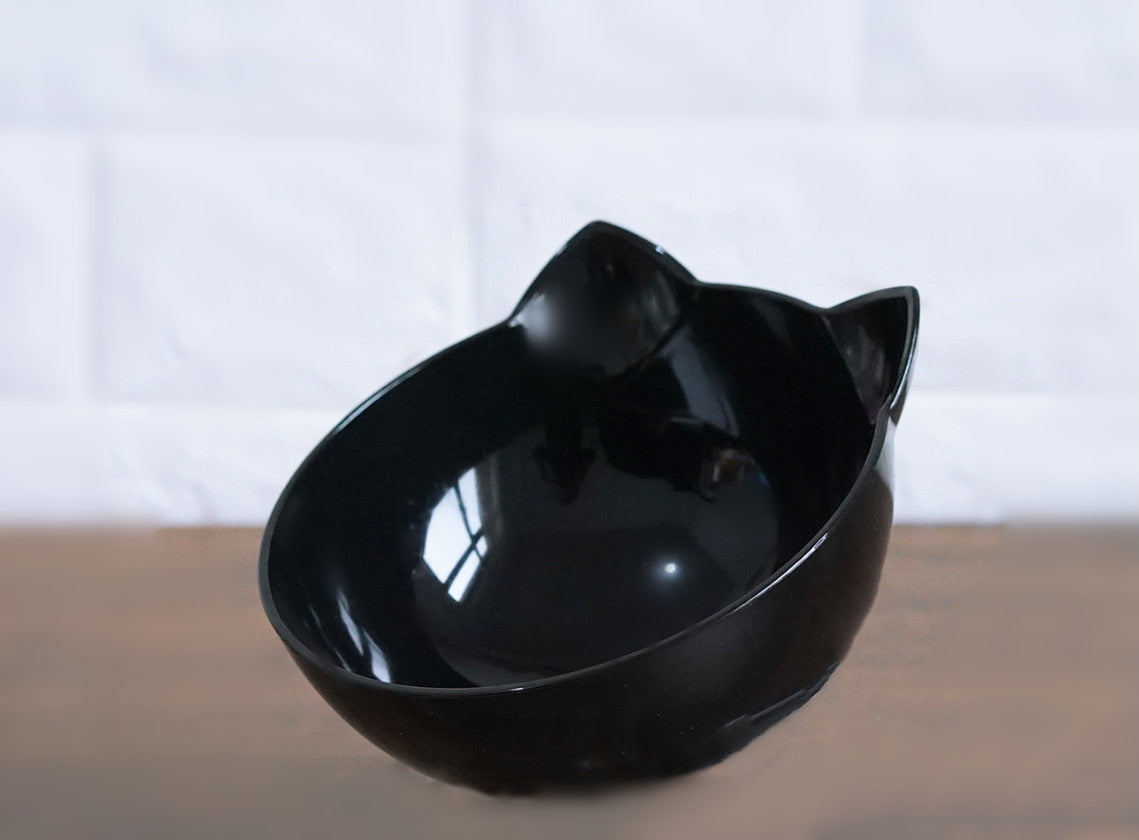 New Inclined Food Cat Ear Oblique Mouth Transparent Single Pet Bowl - Here2Save