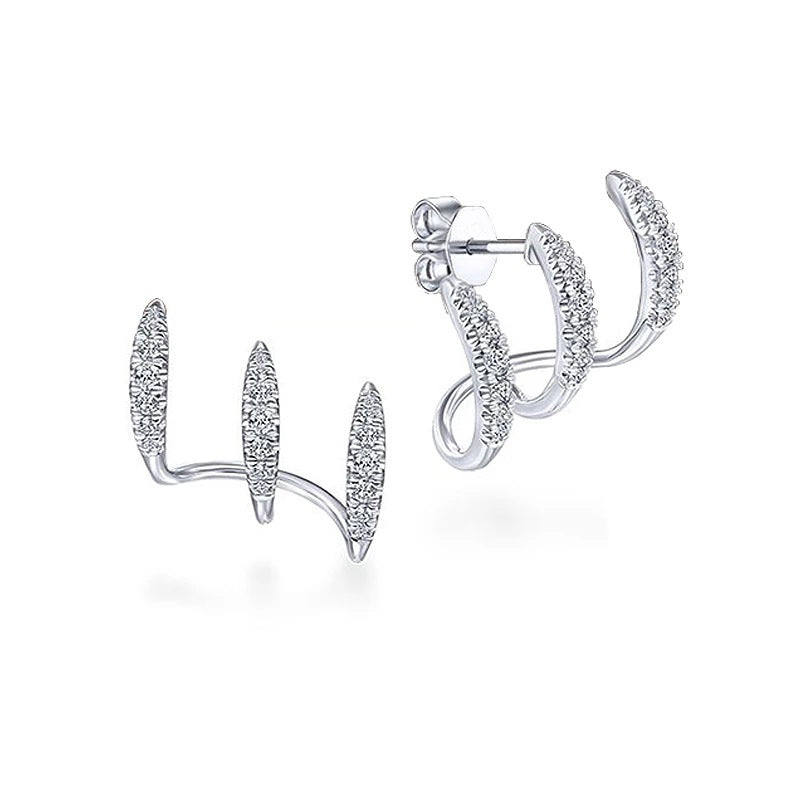 Earrings Diamond Inlaid Vibrato Cold Design Sense