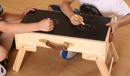 La tabla de juegos de almacenamiento compatible con bloques plegable pizarra de madera por encargo embroma a niños