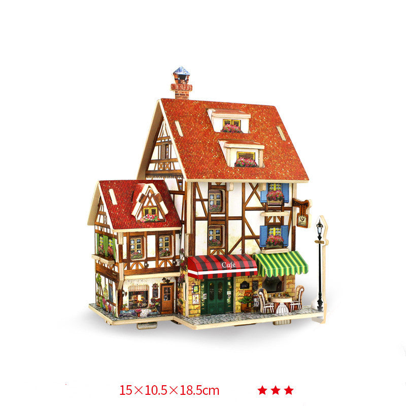 House assembly model 3D wooden three-dimensional puzzle