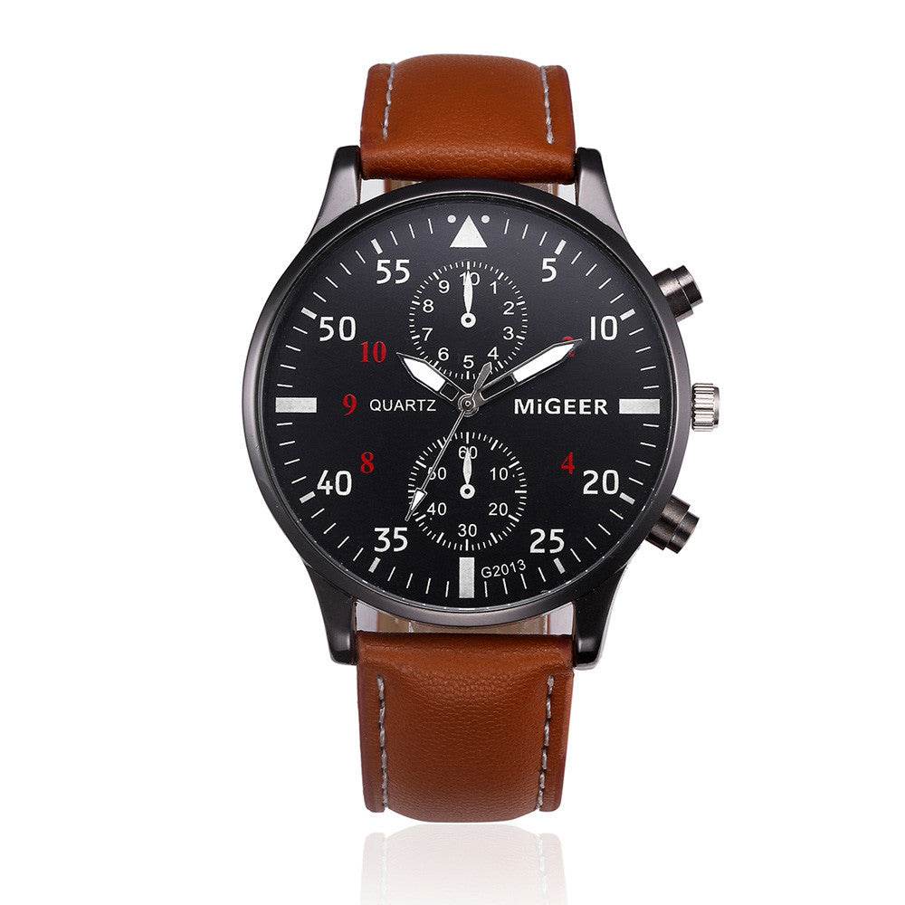 Retro Design Leather Band Watches Men Top Brand Relogio Masculino NEW Mens Sports Clock Analog Quartz Wrist Watches - Here2Save