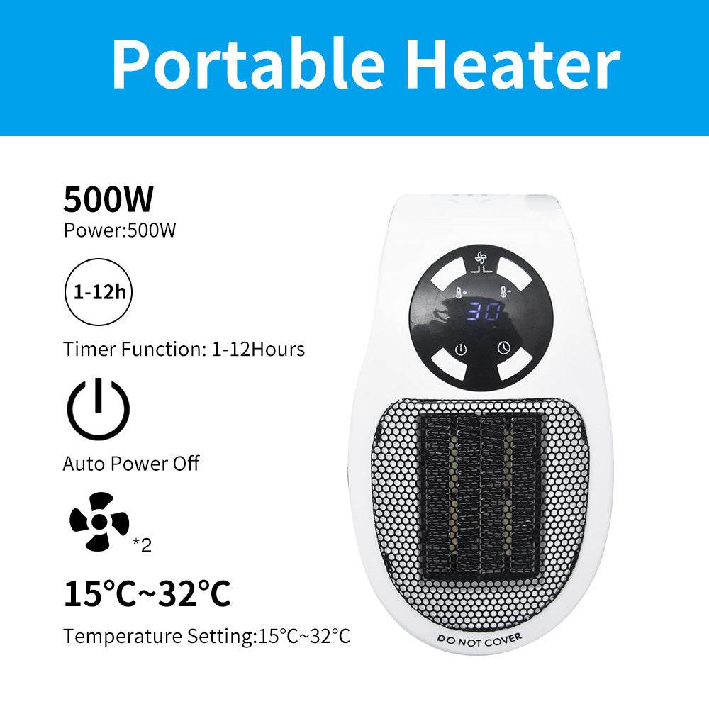 Portable Electric Heater Wall Fan Heater Handy Heating Stove Adjustable Thermostat Radiator Warmer Machine Home Appliance - Here2Save