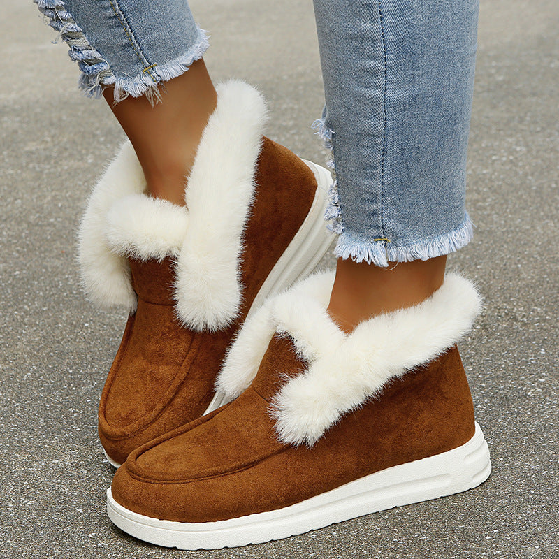 Snow Boots Warm Winter Shoes Plush Fur Ankle Boots Women - Here2Save