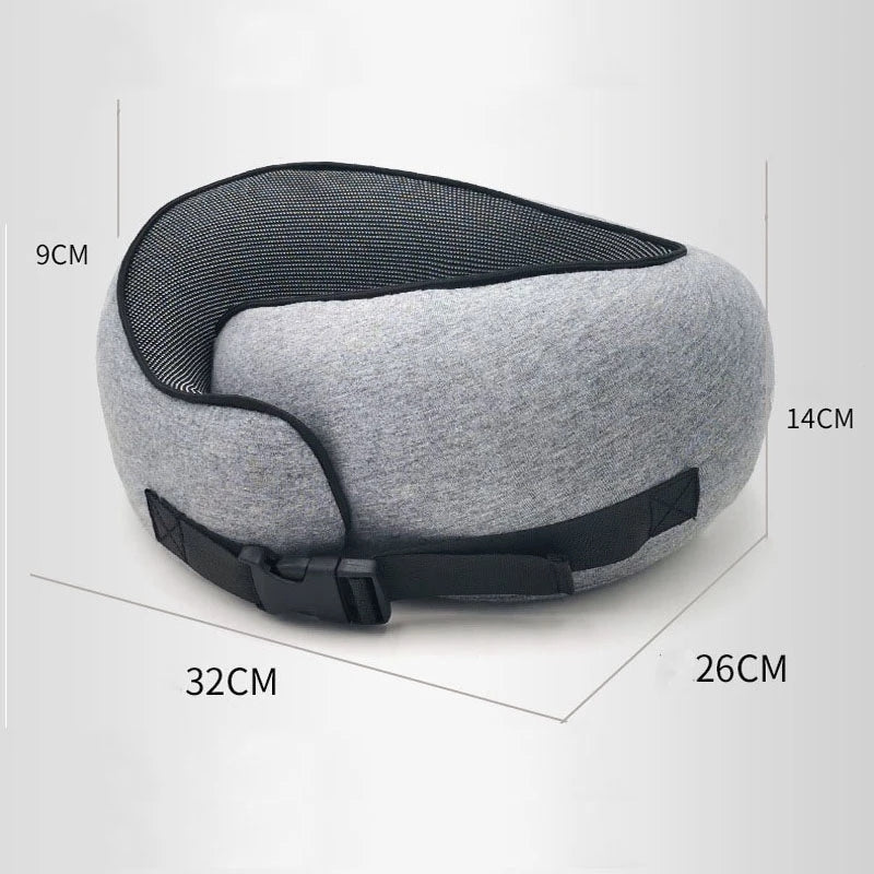 Almohada de Viaje para el cuello, almohada de avión no deformada, cojín para el cuello de viaje, almohada duradera en forma de U con memoria de viaje, almohada de algodón para siesta en el cuello