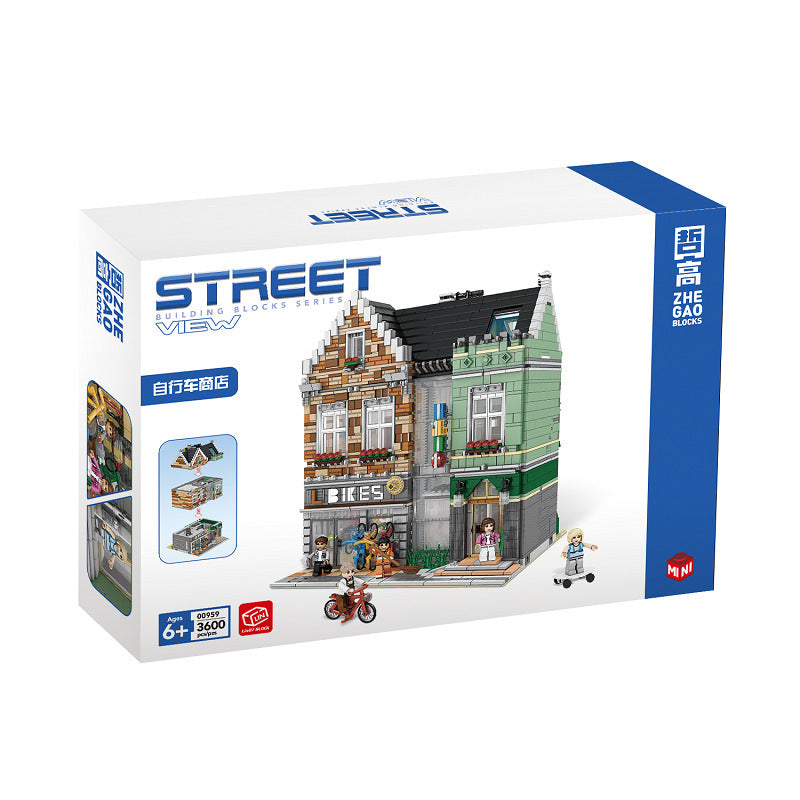 City Street View Cuba Hotel Micro Particle Building Block Combination Toy