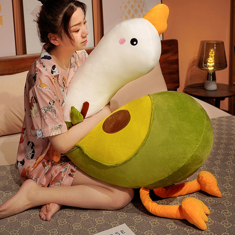 Cartoon Fruit Banana Avocado Big White Goose Doll Toy