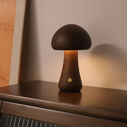 INS Wooden Cute Mushroom LED Night Light With Touch Switch  Bedside Table Lamp For Bedroom Childrens Room Sleeping Night Lamps Home Decor - Here2Save